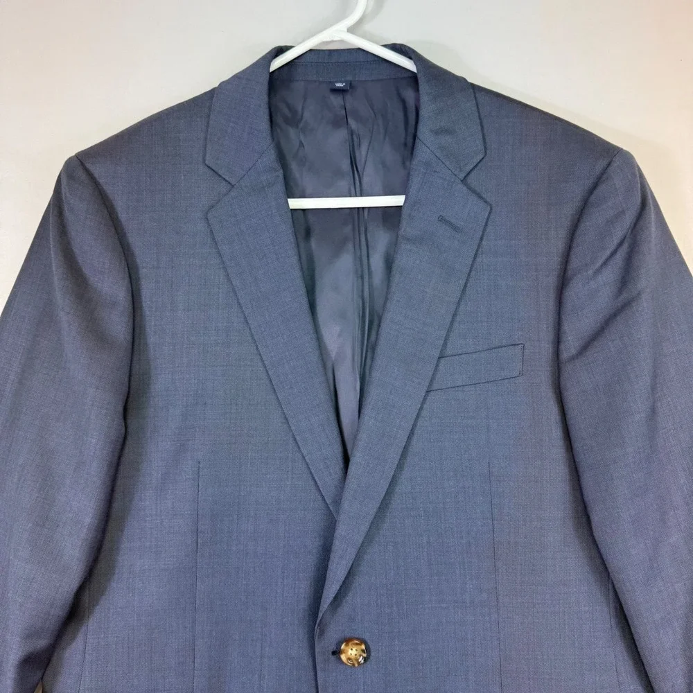 J.Crew Thompson Suit Mens 40S 34W Blue Textured Two Button Blazer Trousers Set